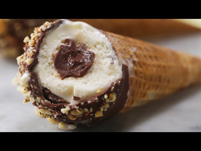 Homemade Chocolate Covered Ice Cream Cones